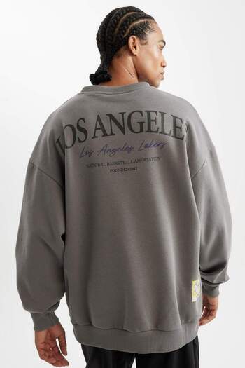DeFacto Los Angeles Lakers Nba Fit Oversize Crew Neck Sweatshirt - C9254Ax24Au