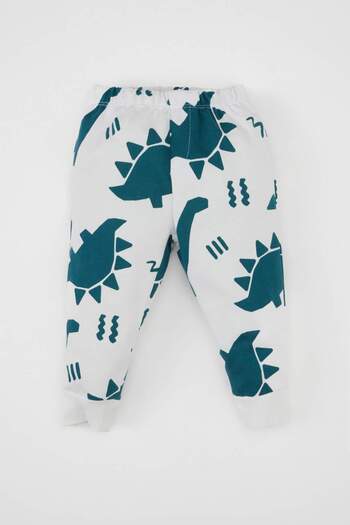 DeFacto Baby Boy 2-Piece Set Dinosaur Patterned Sweatshirt Elastic Waist Jogger Sweatpants D2927A524Wn