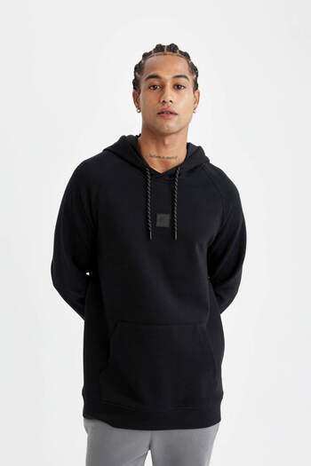DeFacto DeFactoFit Standart Fit Cepli Kapüşonlu Sporcu Sweatshirt D0926AX24AU