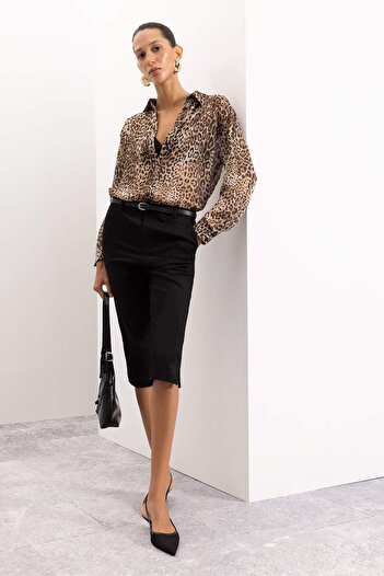 DeFacto Regular Fit Leopard Print Long Sleeve Shirt D3721Ax24Au