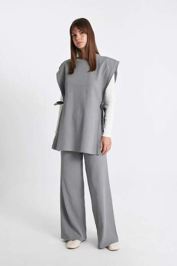 DeFacto Relax Fit Knitwear Trousers Elastic Waist Basic Plain Wide Leg Y1325Az24Au