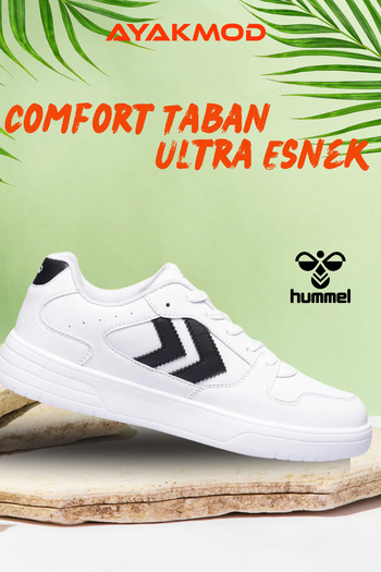 hummel White Black Lace-Up Unisex Sports Shoes 900725 Hml Kayno