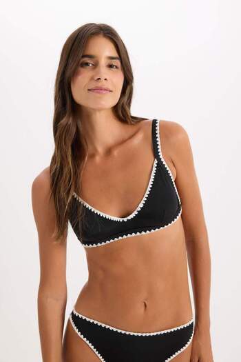 DeFacto Regular Fit Embroidered Bikini Top-Fall in Love C3202Ax24Hs
