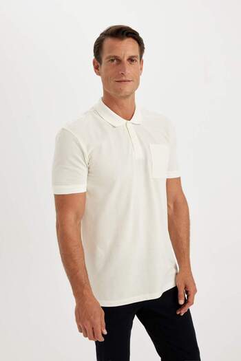 DeFacto Neues kurzärmliges Piqué-Polo-T-Shirt mit normaler Passform D4610AX24SM