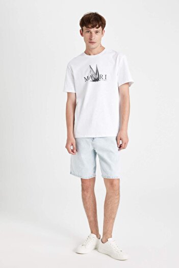 DeFacto New Regular Fit Crew Neck Printed Short Sleeve T-Shirt C9221Ax24Sm