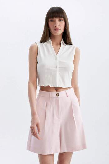 DeFacto Wide Leg High Waist Shorts - D1198AX24SM