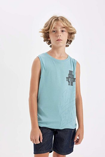 DeFacto Boy's Printed Crew Neck Tank Top - D0780A824HS