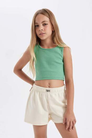 DeFacto Girl's Crew Neck Basic Plain Undershirt D4565A824Hs