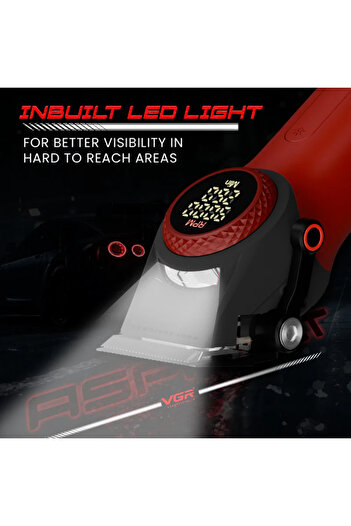 farissu VGR V-001 Profesyonel Berberler için Karbon Çelik Bıçak Saç Kesme Makinesi 9000RPM, LED Ekran