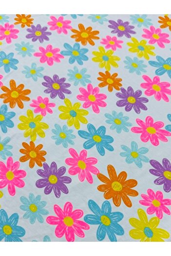 Butik Lycra Bamboo Single Jersey Combed Cotton Colorful Daisy