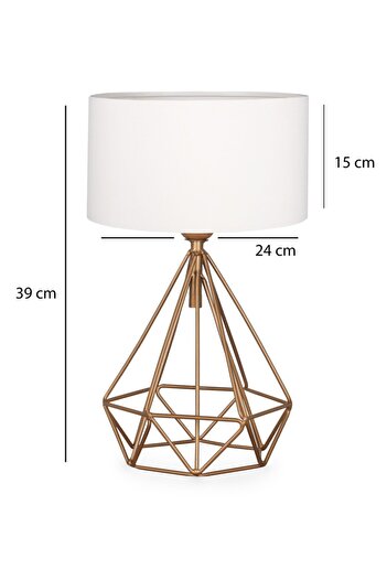 HOMİNG Ra Eskitme Metal Gövdeli Abajur / Krem Kumaş Başlık Ayd-2507