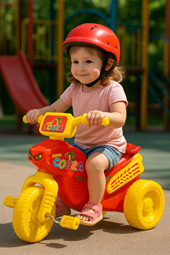 hak-iş oyuncak 3 Tekerlekli Polis Kobra Motor Kask Hediyeli 02122