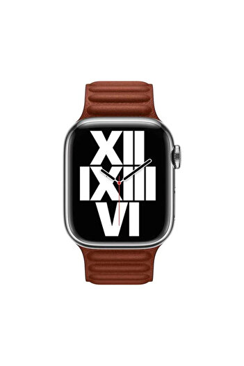 OEM Magnetic Leather Strap Compatible with Apple Watch 38/40/41 mm, Adjustable, Brown