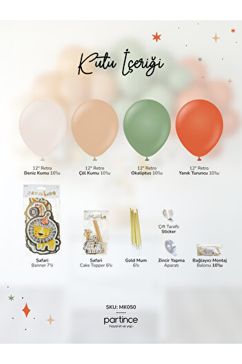 partince Safari Concept Mini Birthday Balloon Chain Set Safari Theme Balloon Chain