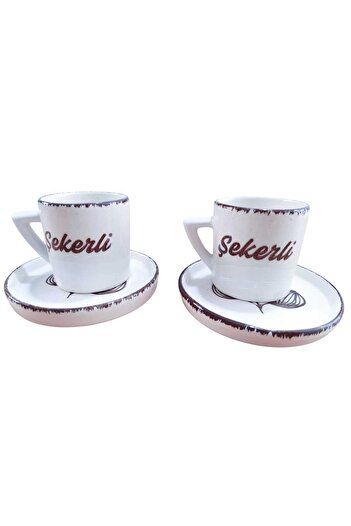 Ganita home Coffee Cup with Sugar Written 2 Persons 4 Pieces Double 100 ml