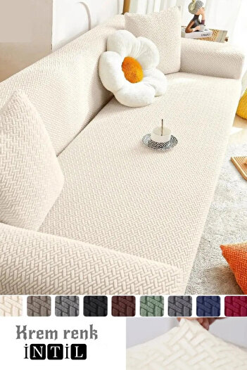 intil Koltuk Kılıfı Koltuk Örtüsü Tuğla Desen Koltuk Kılıfı 1 Adet Likrali Yüksek Kaliteli Sofa Cover