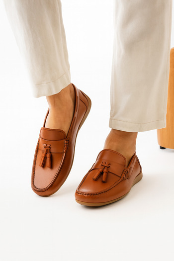 Safari Ayakkabı Lisbon Men's Belted Tasseled Genuine Leather Loafer