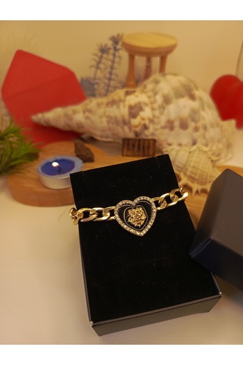 QERMA Kalp Figürlü Aslanlı Kolye Kalp Kolye Choker Kolye