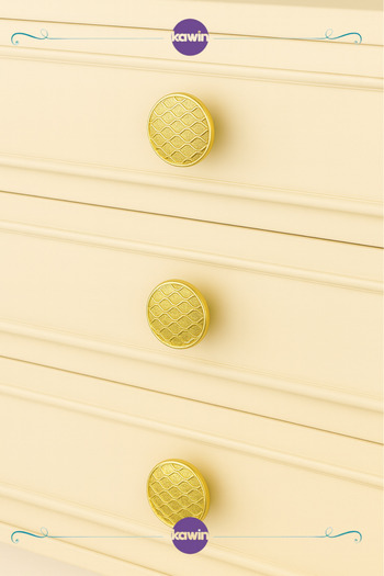 Kawin Luxury Gold Metal 40mm (4cm) Ornate Mushroom Button Kitchen Drawer Ufo Handle Cabinet Yellow Gold Screw-In Handle