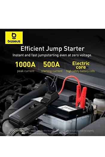 Baseus Super Energy Air Car Jump Starter (10000mAh, 1000A Peak Current) Black