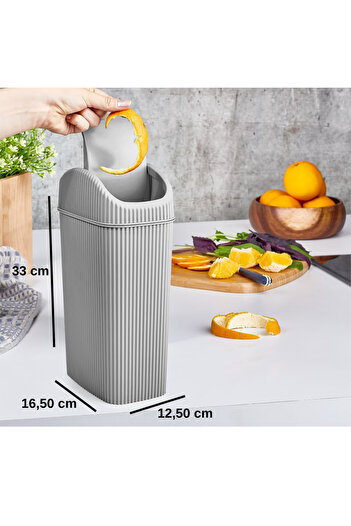Lova 4 Lt Deco Slim Mutfak,banyo,tezgahüstü Çöp Kovası (KREM)