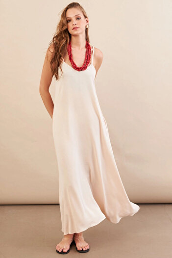 Cool & Sexy Women's Stone Strap Bell Midaxi Dress Ops9005