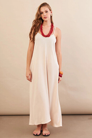 Cool & Sexy Women's Stone Strap Bell Midaxi Dress Ops9005
