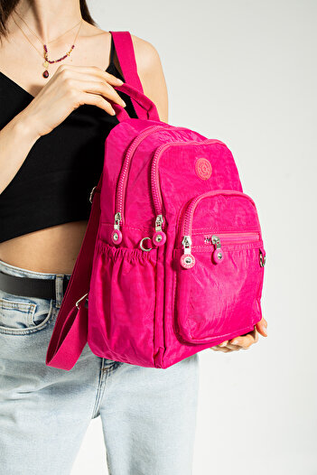 Teal Collection Crinkle Fabric Backpack