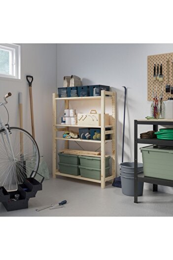IKEA Shelf Unit, Pine, 89X30X124 Cm, with Bottle Shelves
