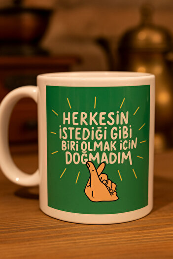 çokaş Pack of 3 Motivational Text Printed Porcelain Mug