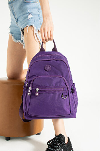 Teal Collection Crinkle Fabric Backpack