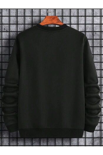 VBSVİBES Paris Rue De Sevres Sweatshirt - Black Oversize Printed Crew Neck