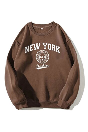 CLAYES Кафяв дамски суитшърт New York