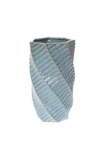 Ella Home Italia Vaza Spiral, Ceramica, Albastru, 23 cm