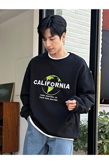 CLAYES Men's Black Oversize California Sweatshirt