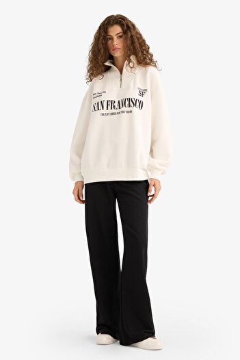 DeFacto Okul Straight Fit Elastic Waist Slim Sweatpants Long Length with Pockets Basic Plain D6667Ax25Sp