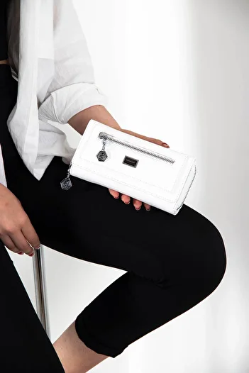 Silver Polo Silver & Polo White - White Sp846 Women's Wallet & Card Holder