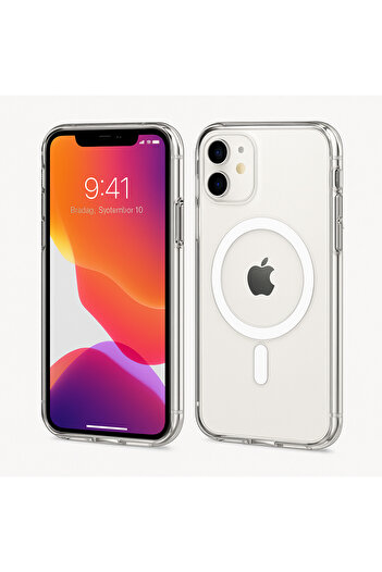 Ithink IPHONE 11 UYUMLU MAGSAFE ÖZELLİKLİ SERT ŞEFFAF KILIF