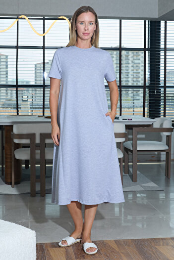 Fulla Moda Oversize Basic φόρεμα τσέπης