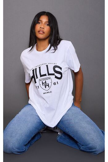 CLAYES Μπλουζάκι Hidden Hills Single Jersey White Oversize - Crew Neck, κοντομάνικο