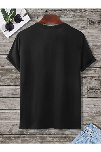 CLAYES Black Printed Oversize T-Shirt - Crew Neck, Short Sleeve