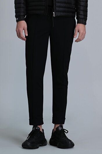 Lufian Ανδρικό παντελόνι Chino Simon Smart Slim Fit Μαύρο
