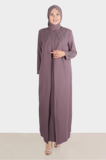 Alvina Crepe Dress - Stone Detailed, Model 20225