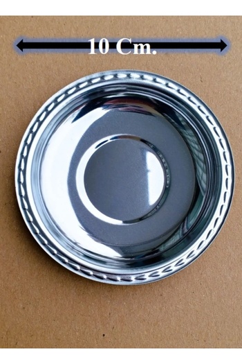 KIZILELMADA Set of 6 Metal Tea Plates – Durable and Stylish Design