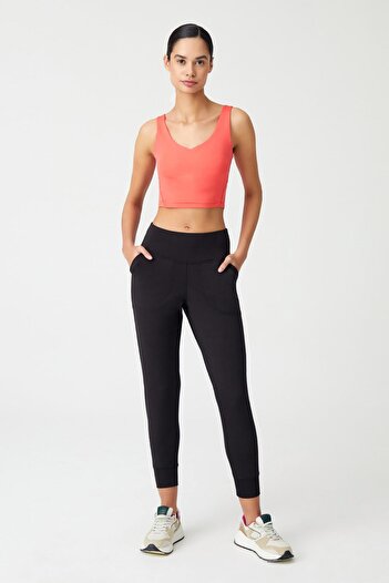 Los Ojos Women's Black High Waist Jogger Sweatpants Joggers
