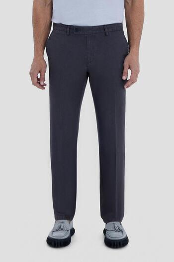 Sabri Özel Cotton Blend Washed Chino Trousers Smoked