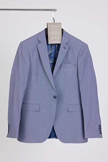 Frappoli Arezzo Men's Navy Blue Polyviscose Fabric Sports Blazer Jacket
