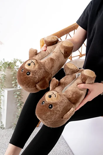 Slipcat Teddy Bear Figured Plush Slippers Home Slippers Unisex
