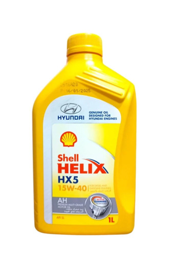 SHELL Genuine Shell Helix HX5 15W40 Engine Oil for Hyundai - Carton (12 x 1 Liter) - Made in Saudi Arabia