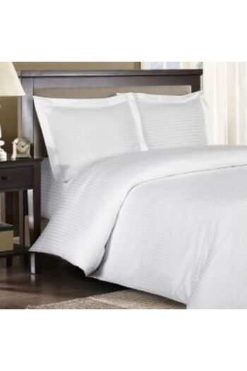 Ralex Bed linen double set Damask HoReCa linear double satin Cotton 100%, stripe 1 cm, 4 pieces, sheet 220